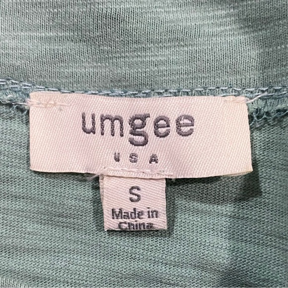 Umgee USA Womens Blouse Green Bell Sleeve Ruffles Top S - Picture 5 of 6